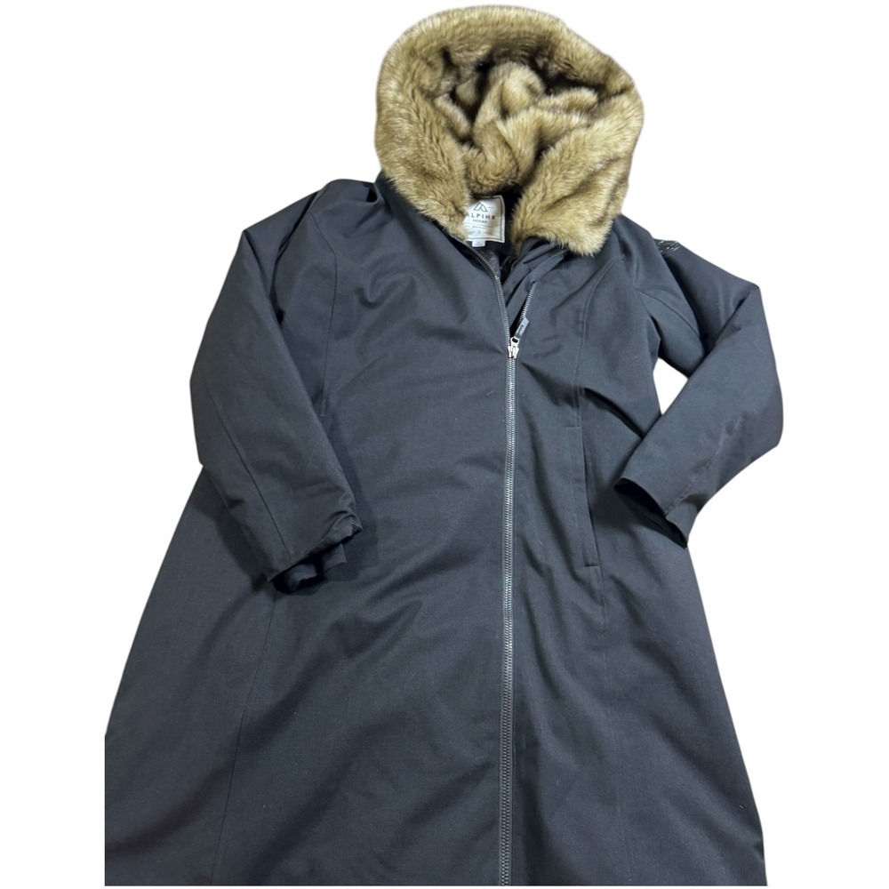 Alpine Design Women's XL Black Faux Fur Hooded Parka Down Winter‎ Coat